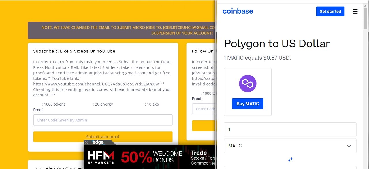 How To Earn Free Polygon MATIC TOKENS Cryptocurrency MICRO JOBS At BTC Bunch Withdraw Via Coinbase