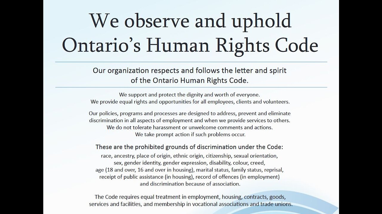 Ontario Human Rights Code VS the V-Pass