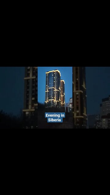 Evening in Siberia before winter