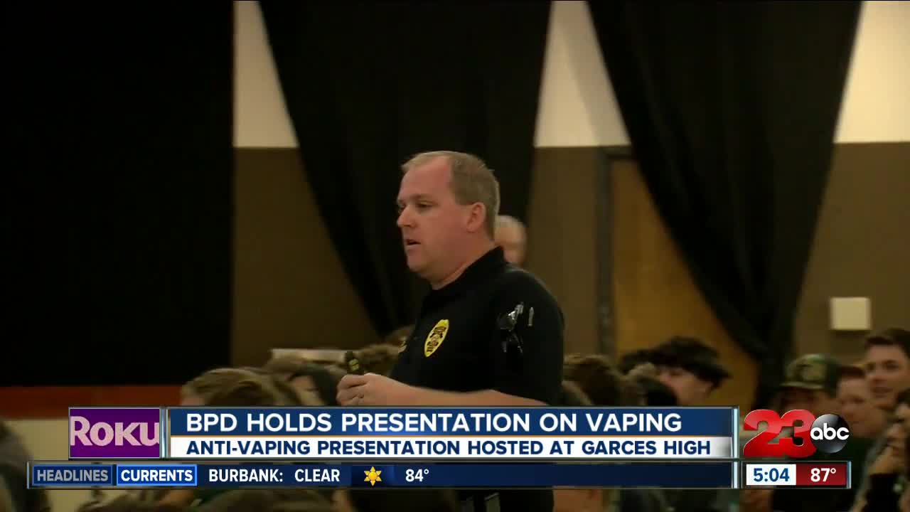 Anti-vaping presentation at Garces Memorial High School