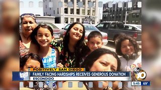 Family facing hardships receives generous donation