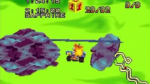 Crash Nitro Kart (GBA) - Thunder Struck Relic Race Gameplay