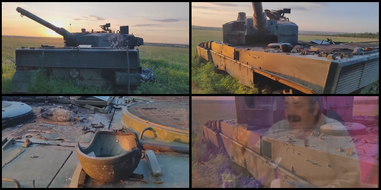 Near Robotyne: Destroyed Leopard 2A4 tank sleeps peacefully in the meadow