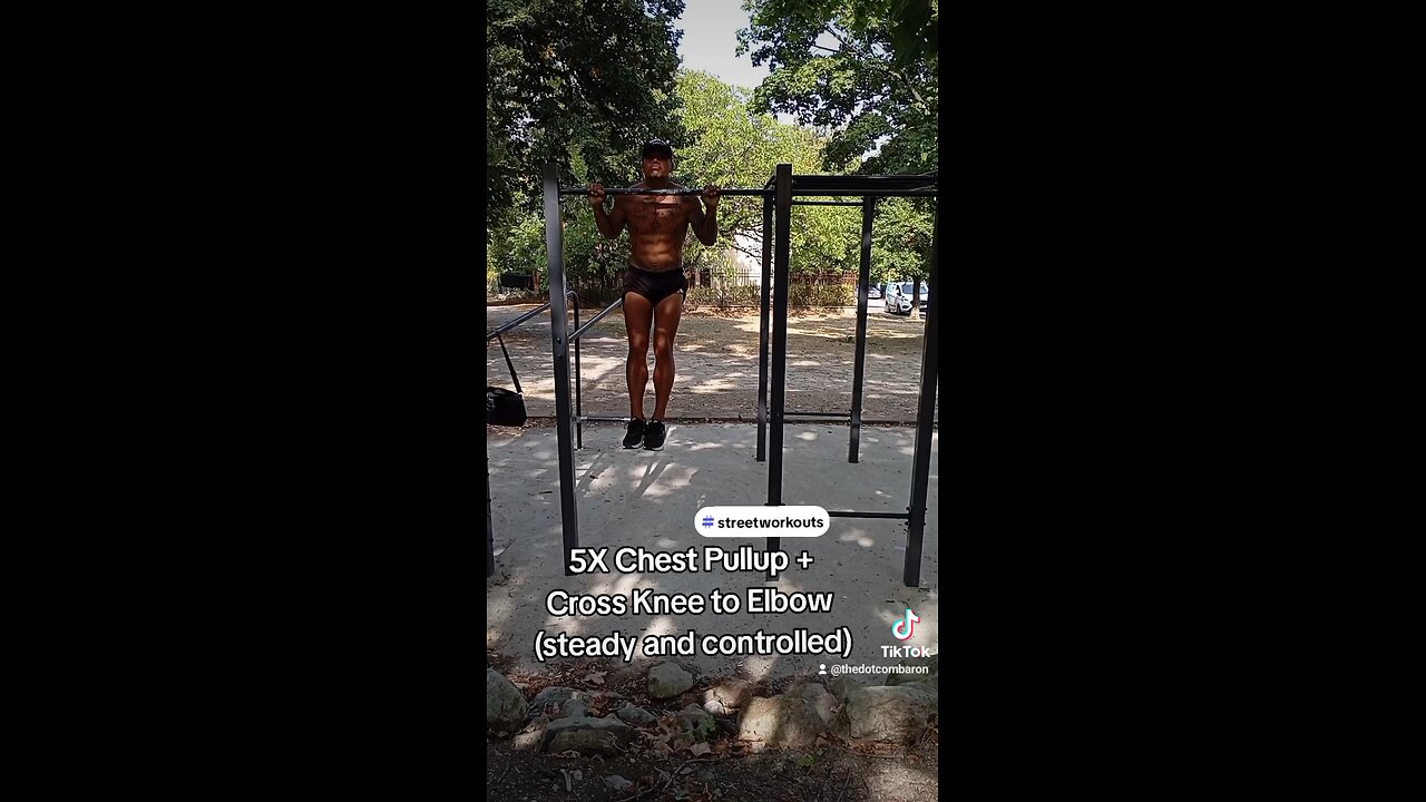 5X Chest Pullup + Cross Knee to Elbow (steady and controlled)