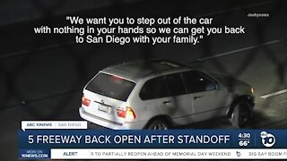 I-5 freeway back open after standoff