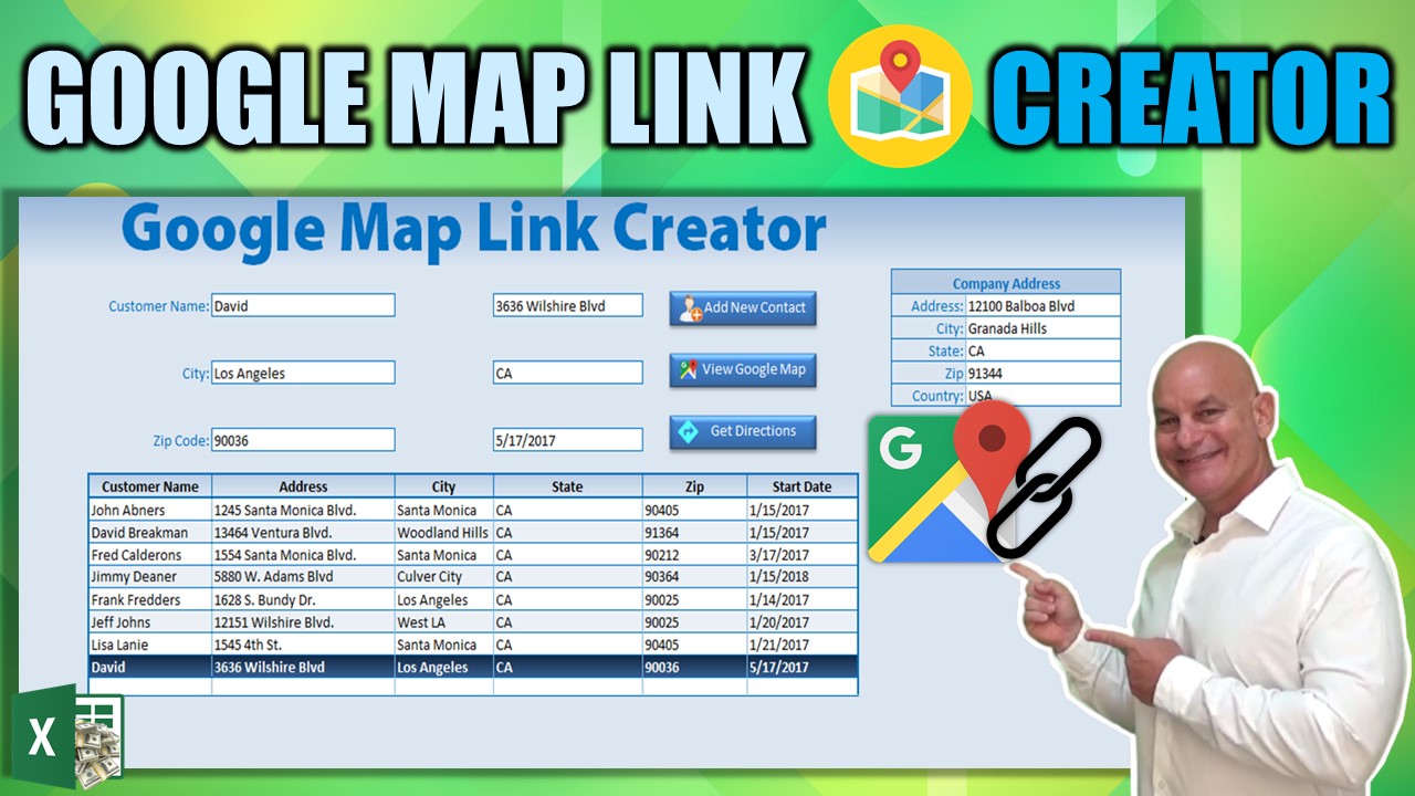 How To Create Google Map and Directions Link With Excel