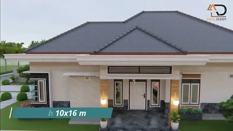 Desain Rumah 10x16m ada Musolah dan Garasi | Owner: Ibu Mirah Sari - Sampit Kalimantan Tengah