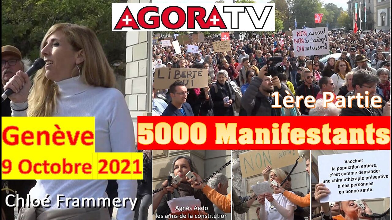 5000 manifestants à Genève le 9 octobre ! 1ère partie avec les discours sur la place neuve