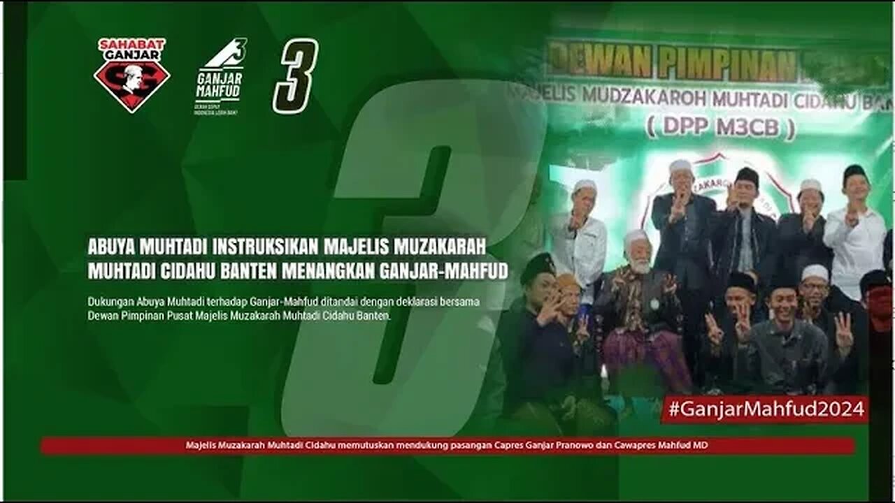 Abuya Muhtadi juga mengatakan keputusannya mendukung Ganjar-Mahfud sudah melalui pertimbangan matang