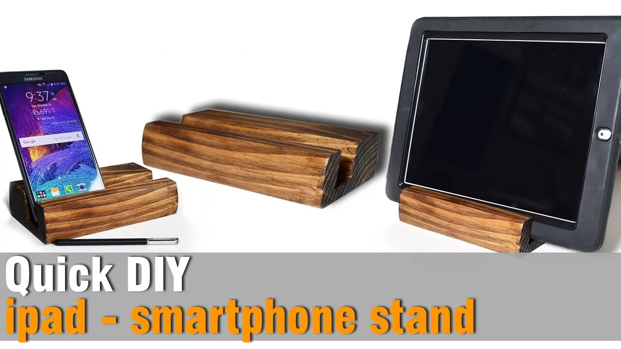 DIY ipad smartphone stand from Scrap 2x4