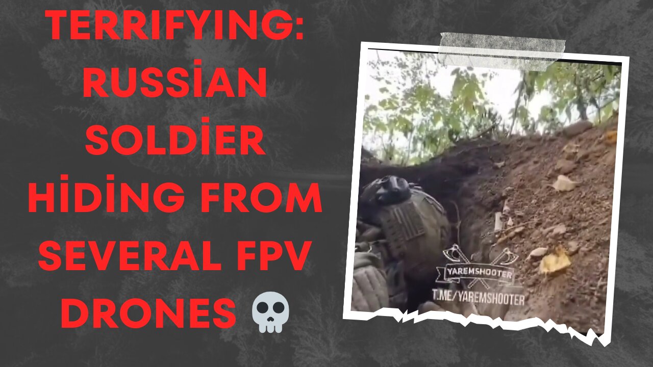 TERRIFYING: Russian soldier hiding from several FPV drones 💀