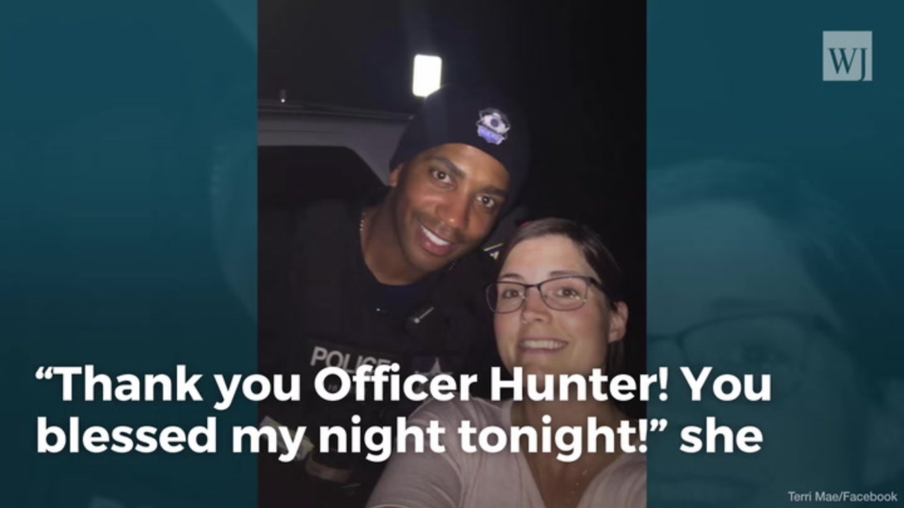 Woman Walks Up to Cop Car Parked on Street, Learns He Stayed Behind Just To Protect Her