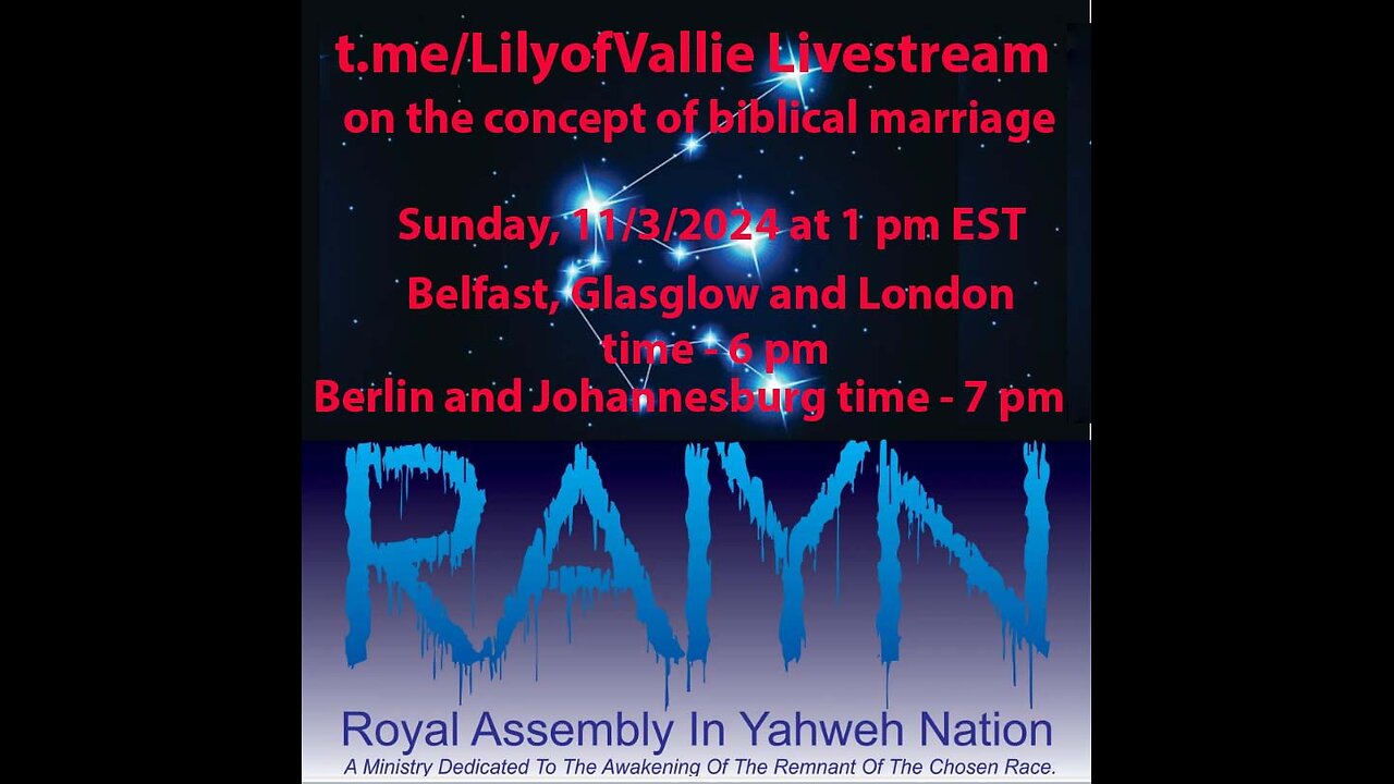 11.3.24 LilyofVallie Telegram New Moon Sabbath Study w/Bro. Rick Pt 1
