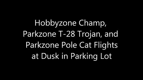 Hobbyzone Champ, Parkzone T-28 Trojan, and Parkzone Pole Cat Flights at Dusk