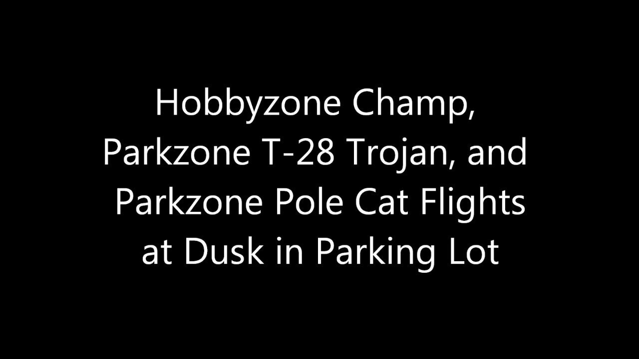 Hobbyzone Champ, Parkzone T-28 Trojan, and Parkzone Pole Cat Flights at Dusk