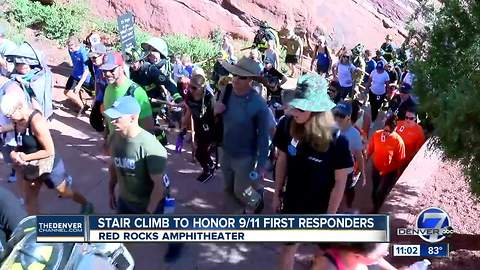 About 2,300 attend 9/11 memorial stair climb at Red Rocks