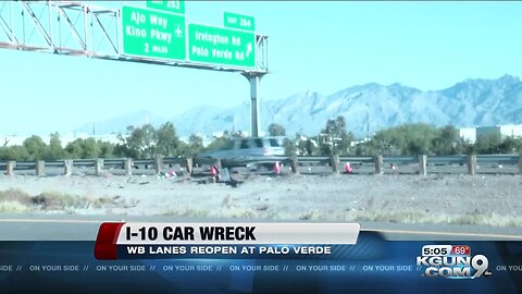 Westbound I-10 reopens at Palo Verde after injury wreck closure