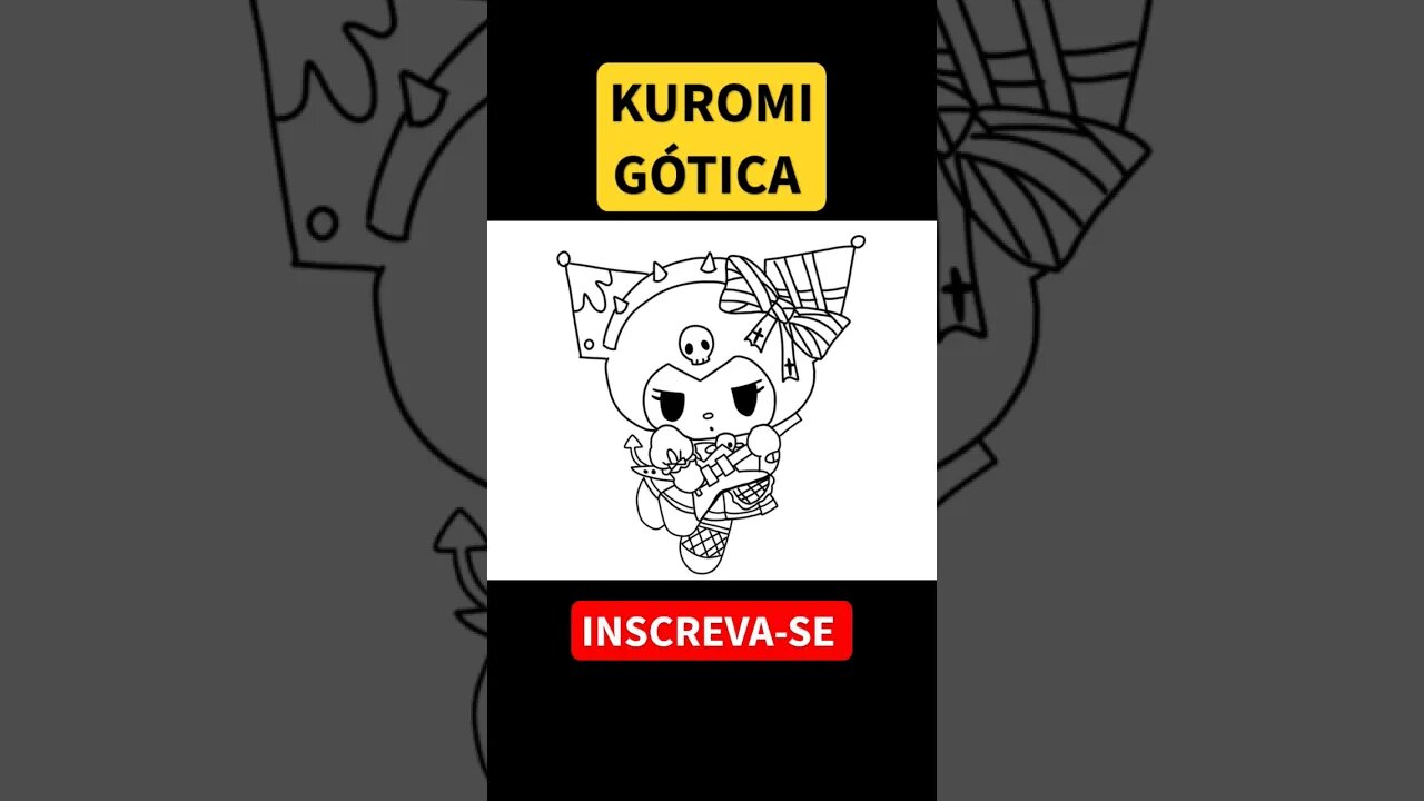 COMO DESENHAR KUROMI GÓTICA #kuromi #shorts #hellokitty