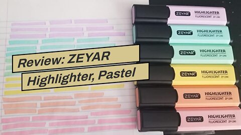 Review: ZEYAR Highlighter, Pastel Colors Chisel Tip Marker Pen, Assorted Colors, Water Based, Q...