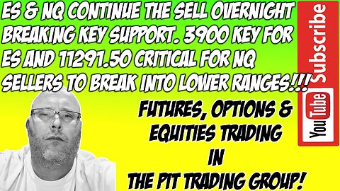 Sell The Rallies - ES E mini S&P500 NQ NASDAQ 100 - Premarket Trade Plan - The Pit Futures Trading