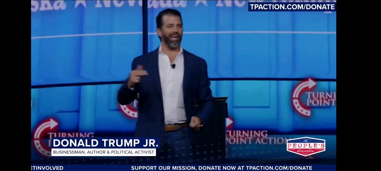 Donald Trump Jr At TPaction's People's Convention In Detroit Michigan