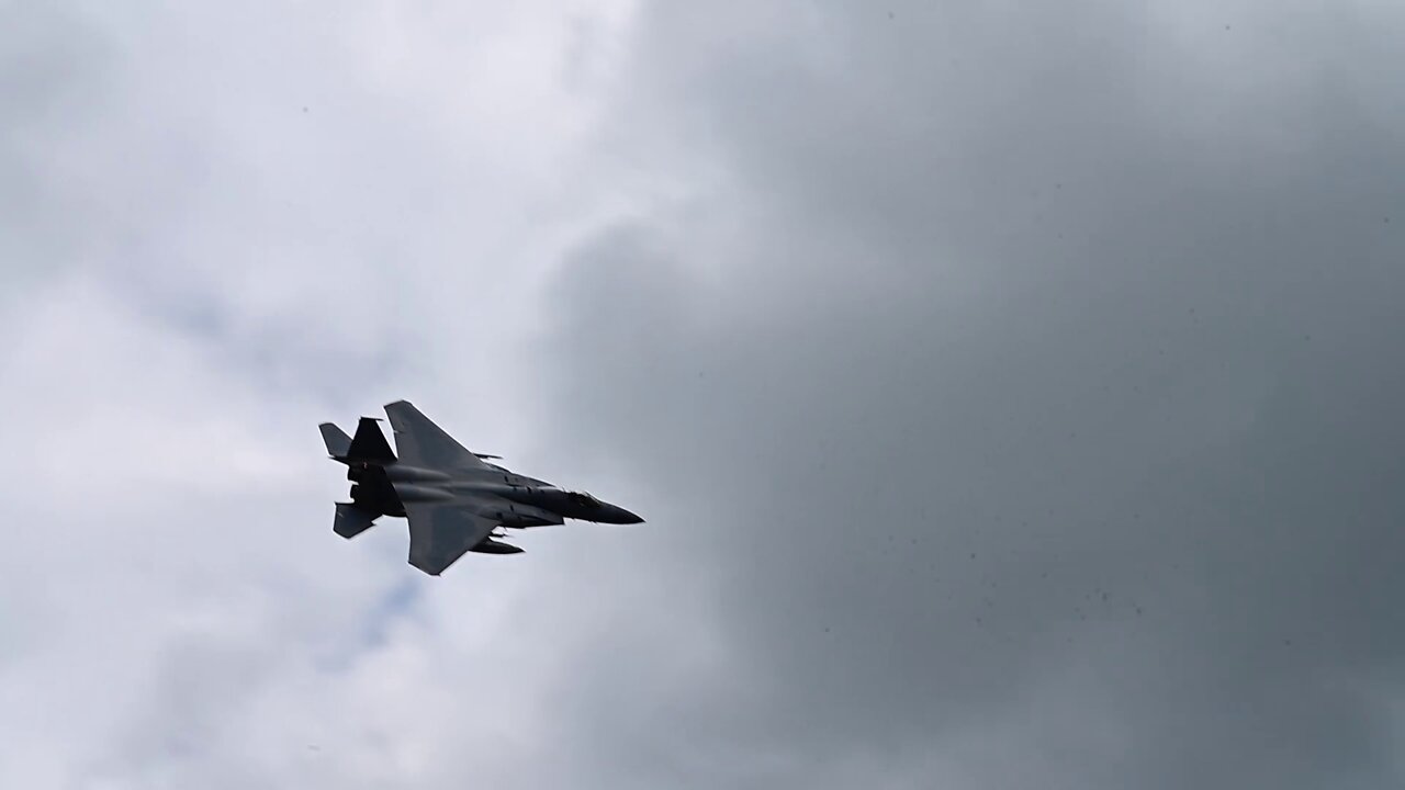 F-15 Eagles fly over Air Dominance Center during Sentry Savannah 22-1