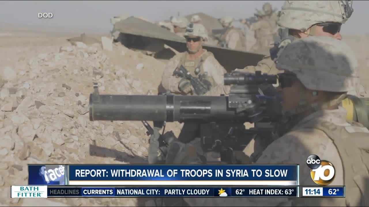 Report: Withdrawal of troops in Syria to slow