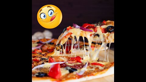 Double layer tasty pizza