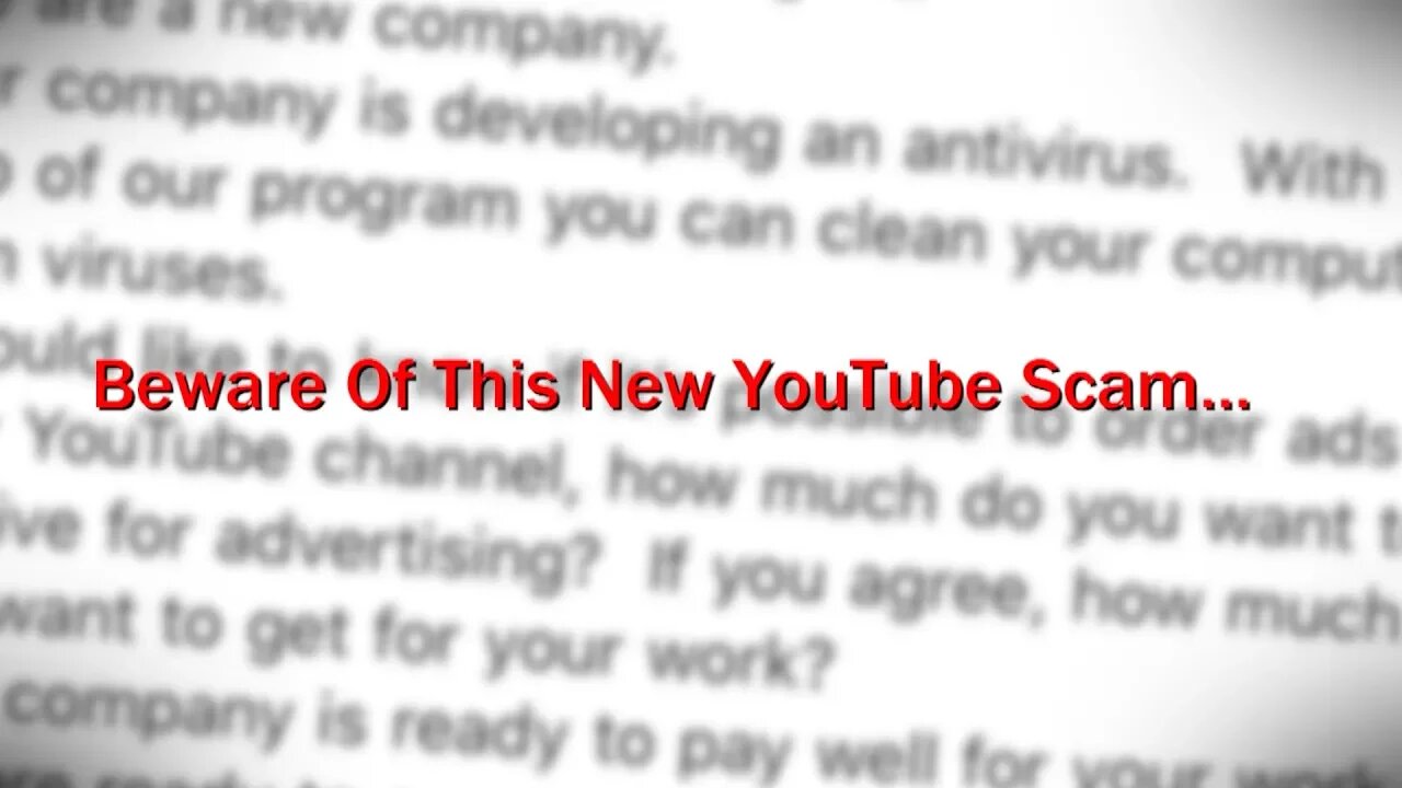 BEWARE Of This New YouTube Scam...