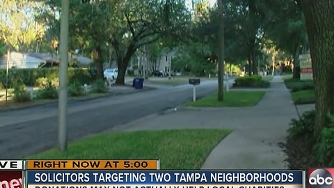 Solicitors targeting two Tampa neighborhoods