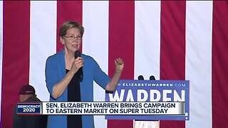 Senator Elizabeth Warren brings campaign to Eastern Market on Super Tuesday