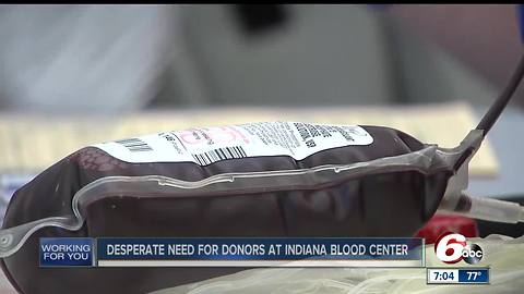 Indiana Blood Center makes emergency plea for donations heading into the Fourth of July holiday