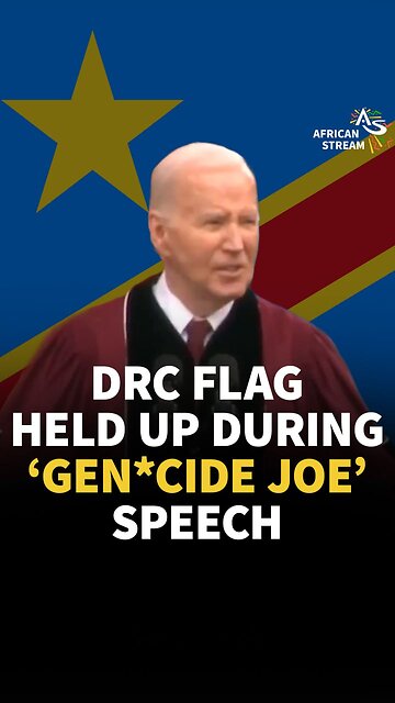 DRC FLAG HELD UP DURING ‘GEN*CIDE JOE’ SPEECH