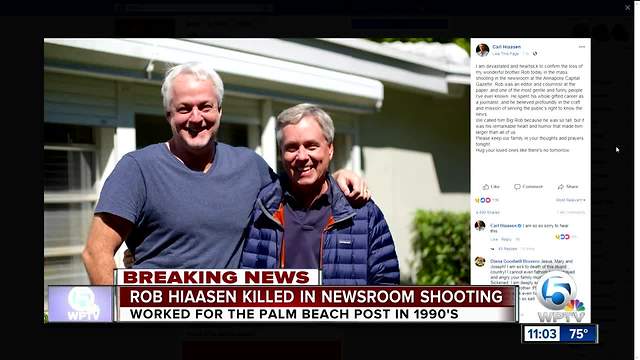 South Florida native, Journalist Rob Hiaasen killed in Maryland newspaper shooting