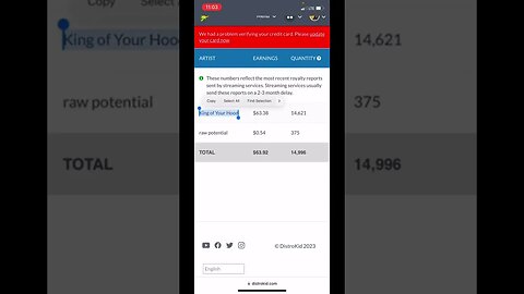 How much I made so far with DistroKid.. go sign up you can not lose