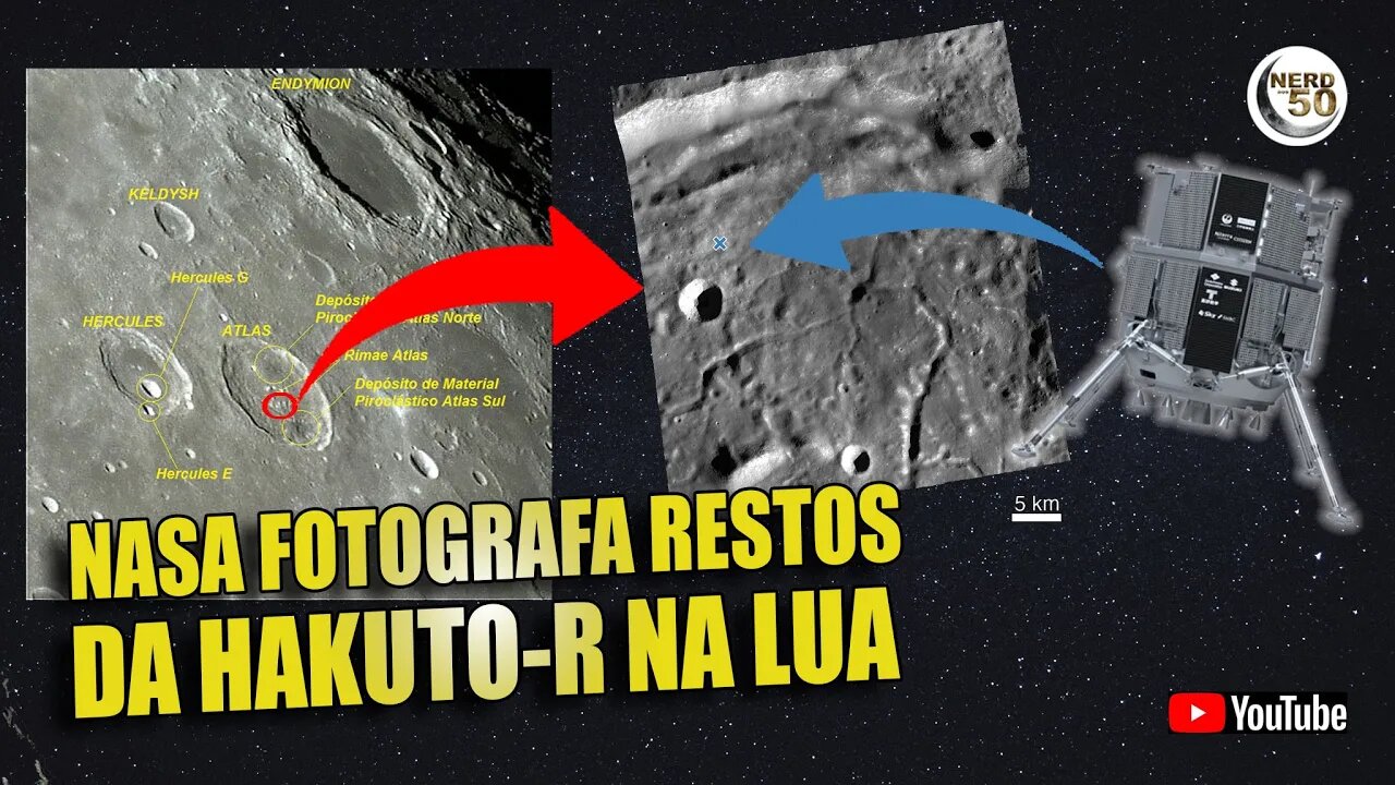 INÉDITO!! sonda da NASA fotografa destroços da HAKUTO-R M1 NA LUA