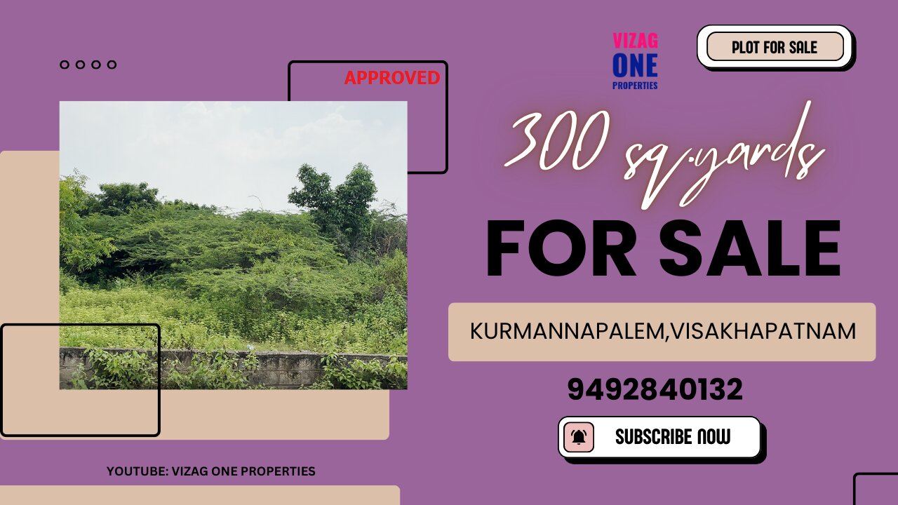 PID: 5202 300 SQ YARDS PLOT SALE KURMANNAPALEM VISAKHAPATNAM