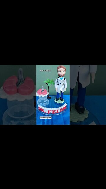 Topo de bolo, maquete. Médico pneumologista. Topo de bolo em biscuit. Se inscreve. ❤️