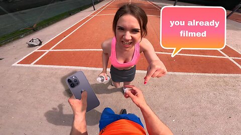 SPORTY AND AGGRESSIVE GIRL SAW ME WITH CAMERA IN HAND @DumitruComanac (Funny Parkour POV).