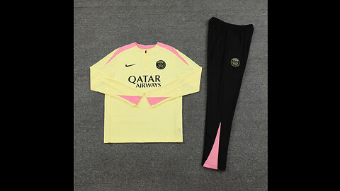 👉🏻⚽️2024/25 PSG Adult/Kid Yellow Long Sleeve Tracksuit