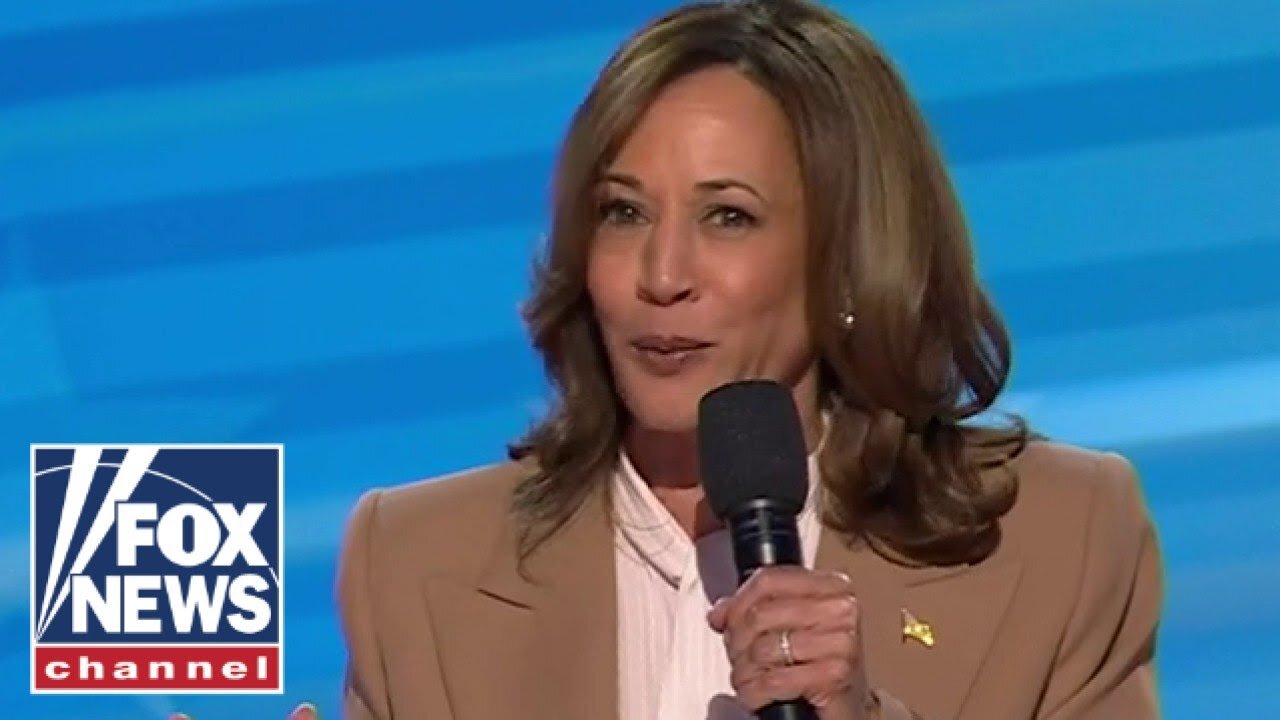 Kamala Harris pays tribute to Biden in brief appearance first night of the DNC