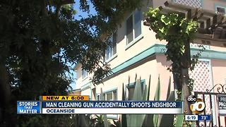 Oceanside man cleaning gun shoots woman