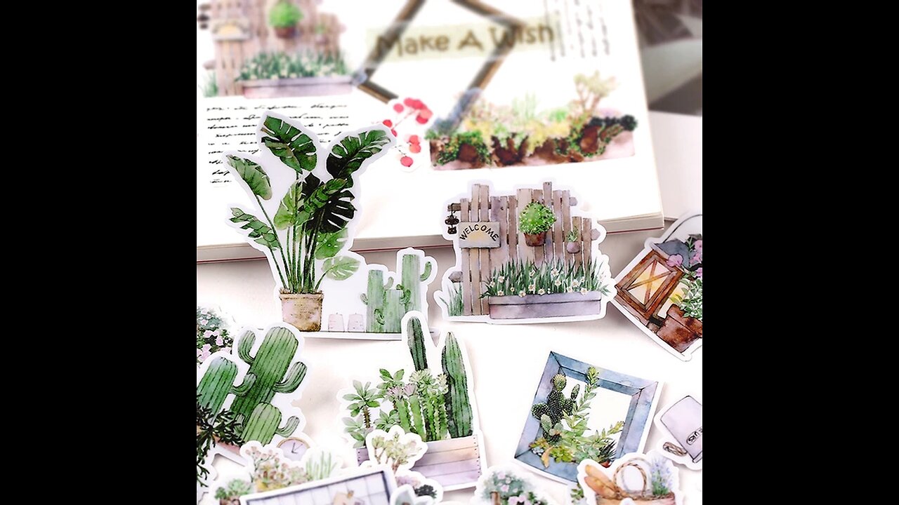 28PCS Small plant Kids Fun Paper Stickers Homemade