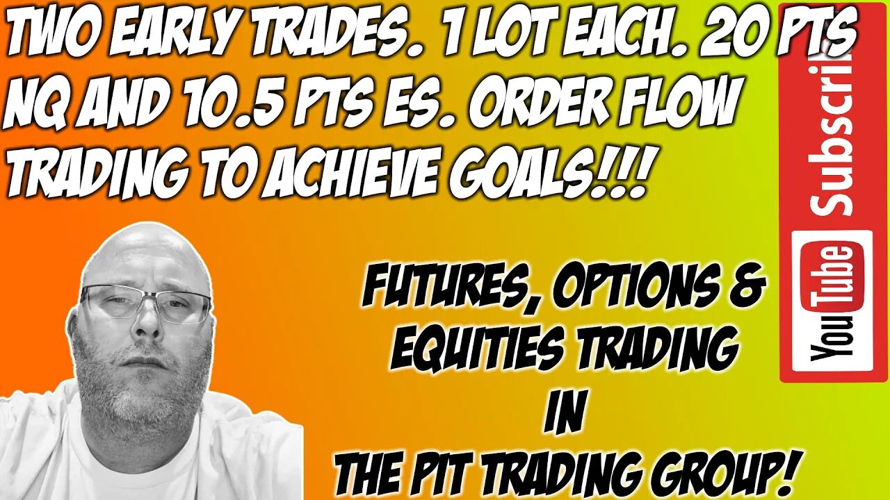 1 Lot NQ 20 pts 1 Lot ES 10.5 pts - Minimal Risk Order Flow Trading - The Pit Futures Trading