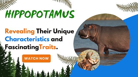Hippopotamus, Revealing Their Unique Characteristics and Fascinating Traits.