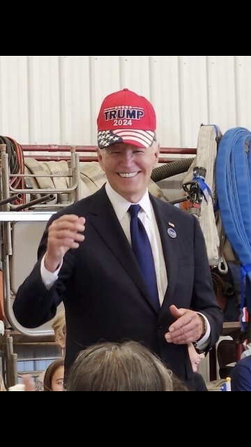 🤣 Biden Puts On MAGA Hat At Request Of "Crowd"