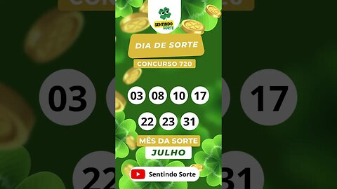 🍀 Resultado DIA DE SORTE 720 | Sentindo Sorte #shorts