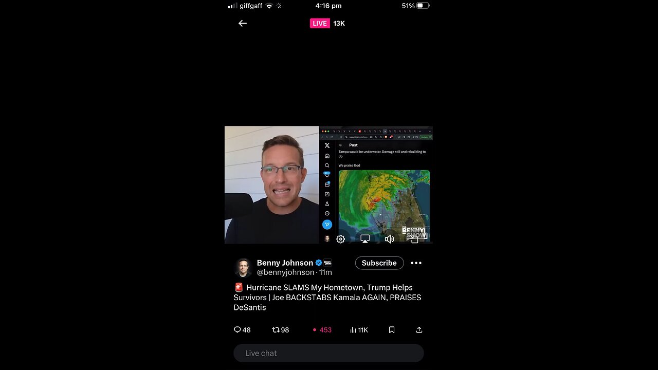 Benny Johnson : commentary Florida Hurricane 10//10/2024