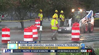 York Road reopens after repairs made to massive sinkhole