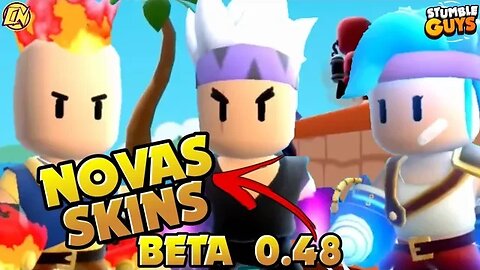 NOVAS SKINS, NOVOS EMOTES E MUITO MAIS ,BETA STUMBLE GUYS 0.48 #STUMBLEGUYS